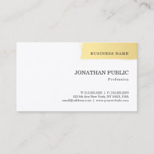 Modern Simple Design Elegant Gold White Template Business Card
