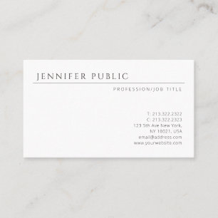 Modern Simple Design Elegant Minimalist Template Business Card