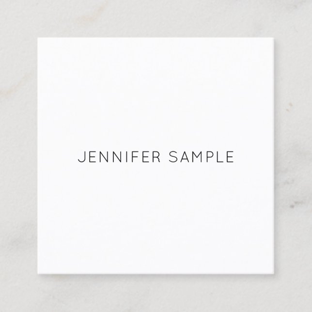 Modern Simple Design Elegant Minimalist Template Square Business Card (Front)