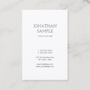 Modern Simple Design Elegant Plain Professional Business Card