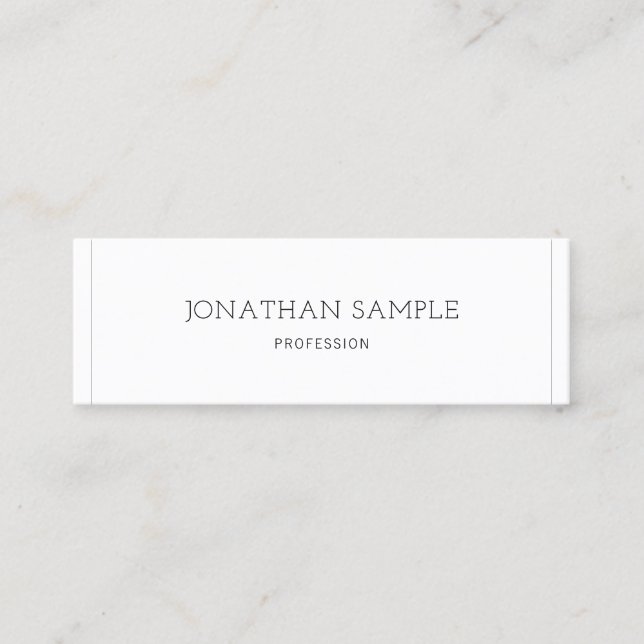 Modern Simple Design Elegant Plain Professional Mini Business Card (Front)