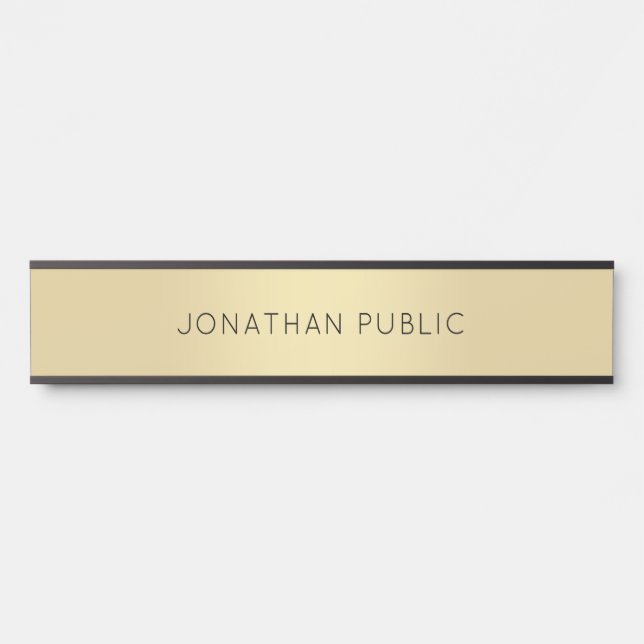 Modern Simple Design Gold Black Trendy Template Door Sign (Front)