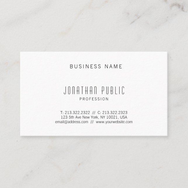 Modern Simple Design Professional Elegant Template Business Card (Front)