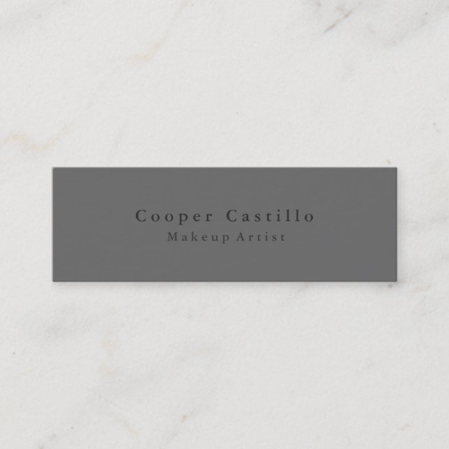 Modern Simple Dim Grey Makeup Artist Stylist Mini Business Card (Front)