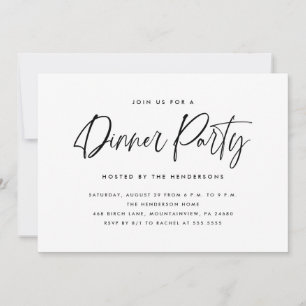 Modern Simple Dinner Party Invitation