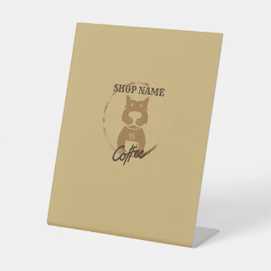 Modern Simple Dog Cafe Coffee Shop Pedestal Sign