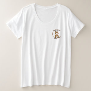 Modern Simple Dog Cafe Coffee Shop Plus Size T-Shirt