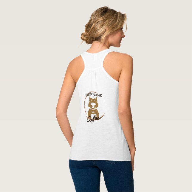 Modern Simple Dog Cafe Coffee Shop Singlet (Back Full)