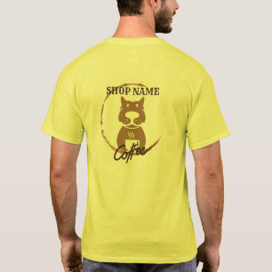 Modern Simple Dog Cafe Coffee Shop T-Shirt