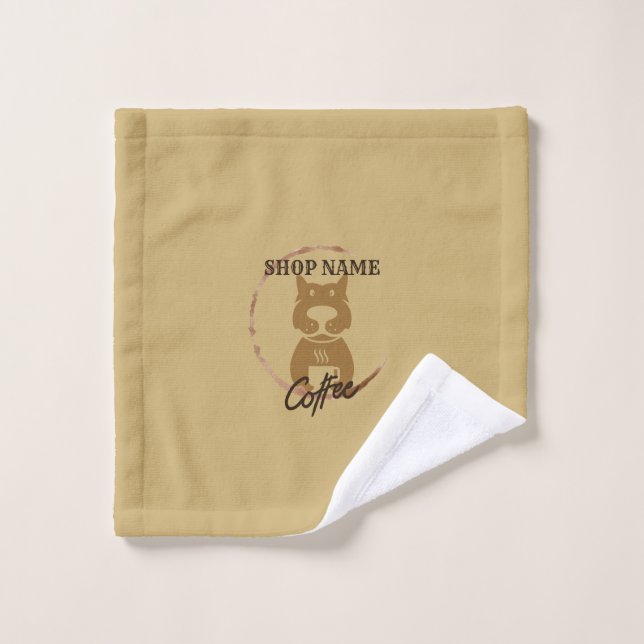 Modern Simple DOG Cafe coffee Tea shop Wash Cloth (Wash Cloth)