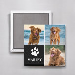 Modern Simple Dog Lover Custom Photo Collage Pet Magnet<br><div class="desc">Keep your favourite pup front and centre with this Modern Dog Lover Custom Photo Collage Magnet. Designed with a clean, minimalist layout, this stylish magnet features your chosen dog photos arranged in a sleek collage—perfect for any fridge, locker, or workspace. Personalise it with your pet’s name or a short message...</div>