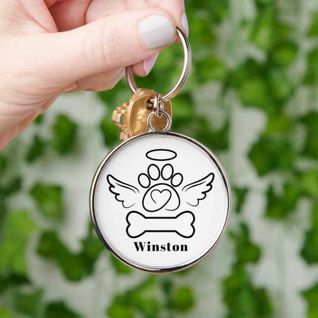 Modern Simple Dog Pet Loss Keepsake Key Ring (Creator Uploaded)