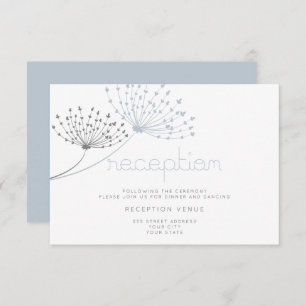 Modern Simple Doodle Flower Dusty Blue Invitation