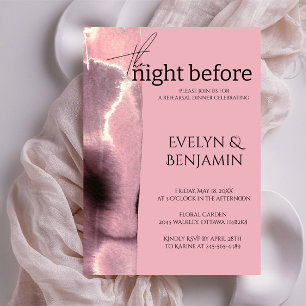 Modern, Simple Dusty Rose Rehearsal Dinner Invitation