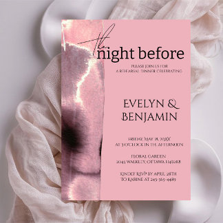 Modern, Simple Dusty Rose Rehearsal Dinner Invitation
