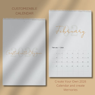 Modern Simple Elegant 2026 Calendar