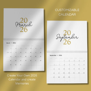 Modern Simple Elegant 2026 Calendar