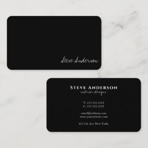 Modern Simple Elegant Black and White signature Business Card