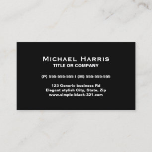 Modern simple elegant black business card