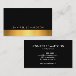Modern simple elegant black gold professional business card