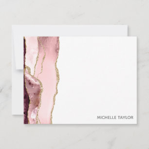 Modern Simple Elegant Blush Pink Agate Card