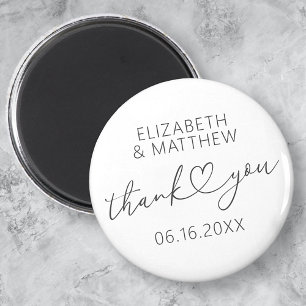Modern Simple Elegant Chic Minimal Heart Wedding Magnet