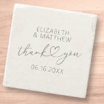 Modern Simple Elegant Chic Minimal Heart Wedding Stone Coaster<br><div class="desc">This simple and modern design is composed of sans serif and playful cursive typography with doodle hearts. Perfect for wedding party favours.</div>