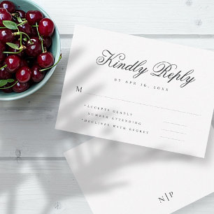 Modern Simple Elegant Chic Monogram Typography RSV RSVP Card