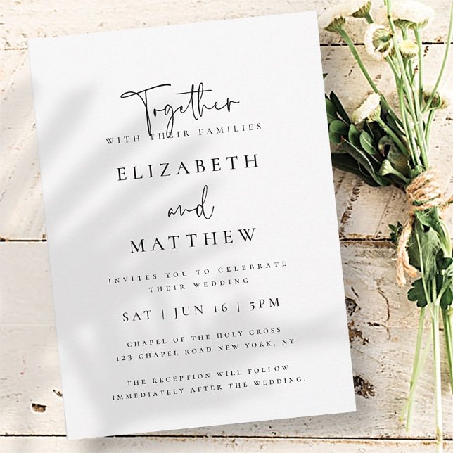 Modern Simple Elegant Chic Typography Wedding Invitation (Creator Uploaded)