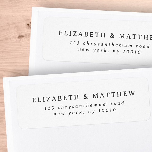 Modern Simple Elegant Chic Wedding Return Address (Creator Uploaded)