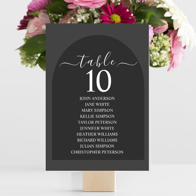 Modern Simple Elegant Dark Grey Arch Table Number (Creator Uploaded)