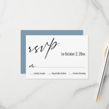 Modern Simple Elegant Dusty Blue Back Wedding