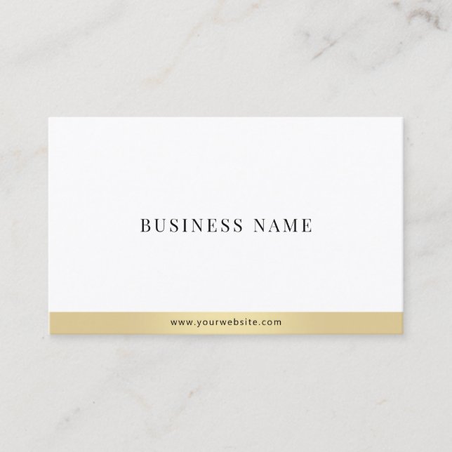 Modern Simple Elegant Gold White Professional Cool Business Card (Front)