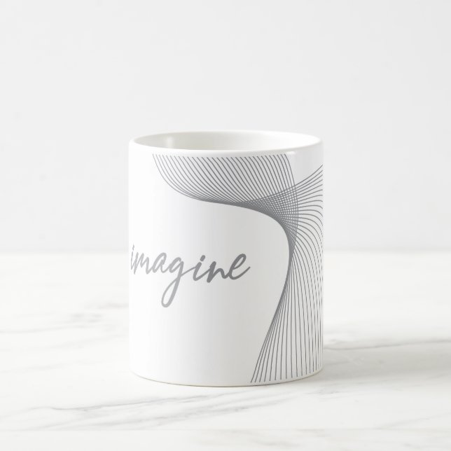 Modern, simple, elegant graphic design of Imagine Coffee Mug (Center)