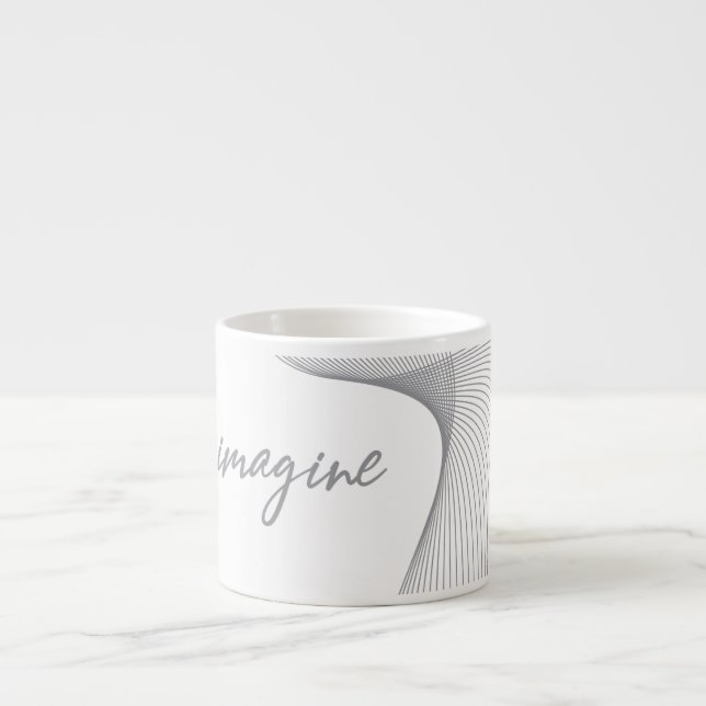 Modern, simple, elegant graphic design of Imagine Espresso Cup (Front)
