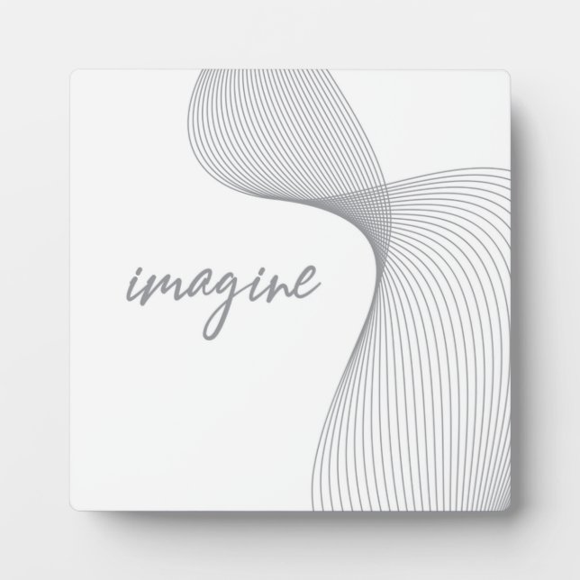 Modern, simple, elegant graphic design of Imagine Plaque (Front)