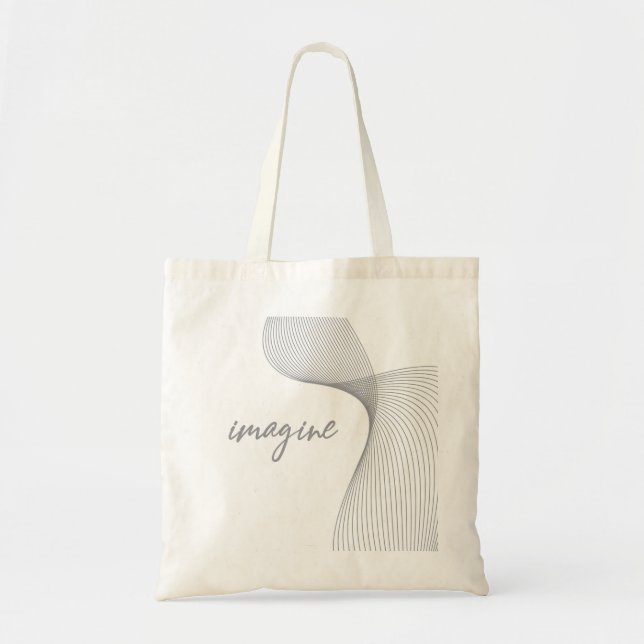 Modern, simple, elegant graphic design of Imagine Tote Bag (Front)