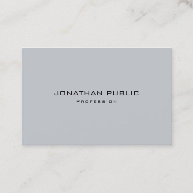 Modern Simple Elegant Grey Template Professional Business Card (Front)