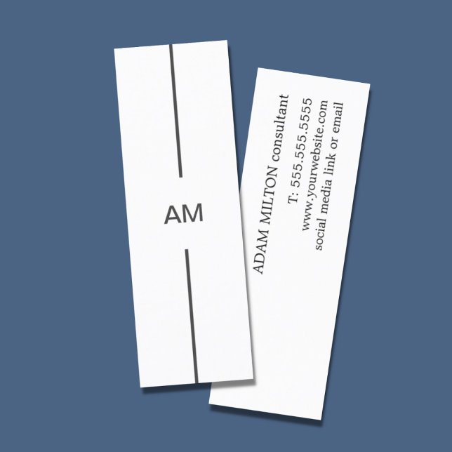 Modern Simple Elegant Grey White Consultant Mini Business Card (Creator Uploaded)
