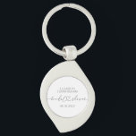 Modern Simple Elegant Minimal Heart Bridal Shower Key Ring<br><div class="desc">This simple and modern design is composed of sans serif and playful cursive typography with doodle hearts. Perfect for wedding bridal showeer party favours.</div>