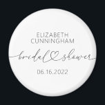 Modern Simple Elegant Minimal Heart Bridal Shower Magnet<br><div class="desc">This simple and modern design is composed of sans serif and playful cursive typography with doodle hearts. Perfect for wedding bridal showeer party favours.</div>
