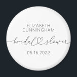 Modern Simple Elegant Minimal Heart Bridal Shower Magnet<br><div class="desc">This simple and modern design is composed of sans serif and playful cursive typography with doodle hearts. Perfect for wedding bridal showeer party favours.</div>