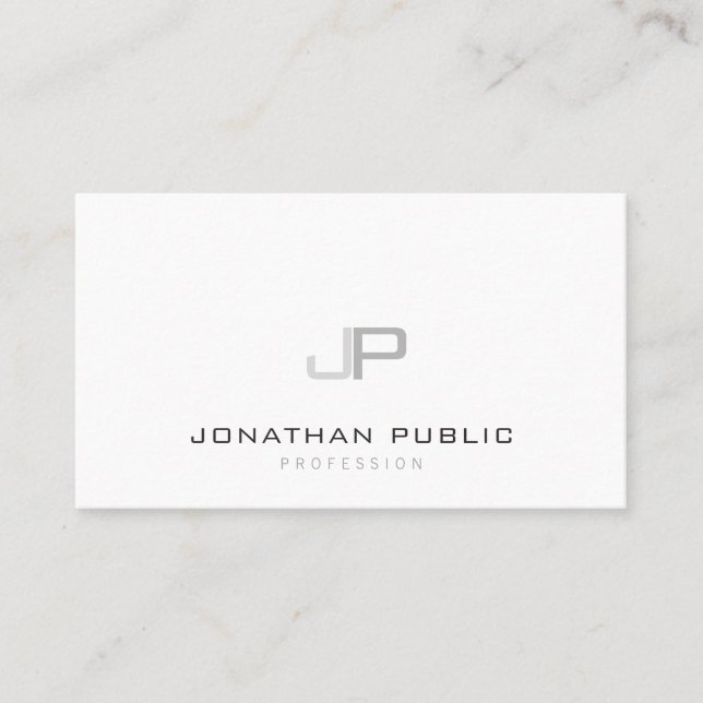 Modern Simple Elegant Monogram Template Initials Business Card (Front)