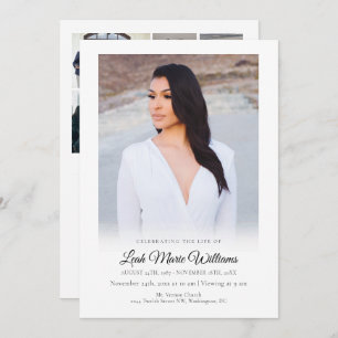 Modern Simple Elegant Photo Memorial Funeral  Programme
