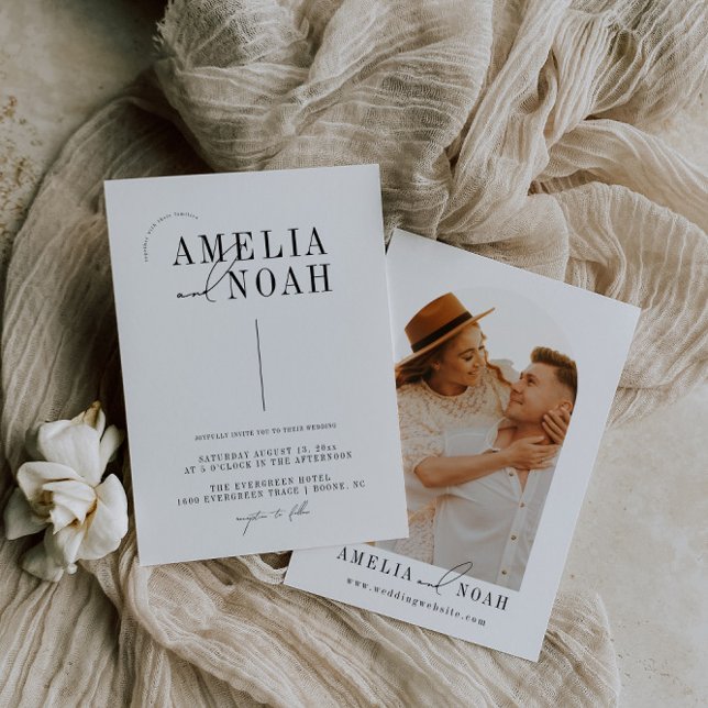 Modern Simple Elegant Photo Wedding Invitation (Creator Uploaded)