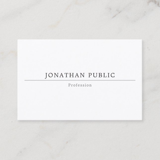 Modern Simple Elegant Professional Minimalist Business Card (Front)