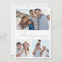Modern simple elegant script 3 photo thank you hol