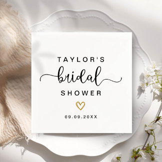 Modern Simple Elegant Script Bridal Shower Party Napkin