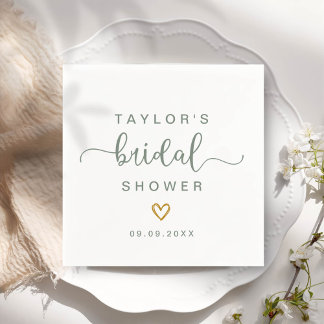 Modern Simple Elegant Script Bridal Shower Party Napkin