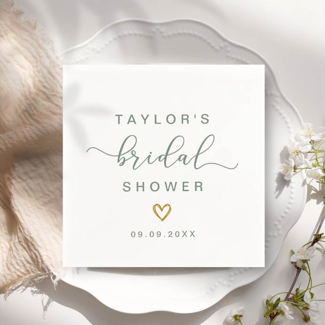 Modern Simple Elegant Script Bridal Shower Party Napkin (Creator Uploaded)